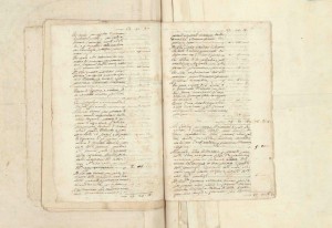 162 12° foglio verso e 13° foglio di manoscritto tra le pagg.104 e 105